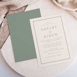 Minimal Neutralt Elegant Modern Bröllop Inbjudningar