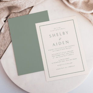 Minimal Neutralt Elegant Modern Bröllop Inbjudningar