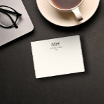 Minimal Neutralt för ren Initialer Post-it Block<br><div class="desc">Ren design. Din initialer på beige och brun post.</div>