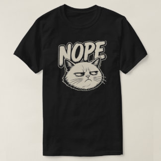 Minimal Nope Cat Mood Design T Shirt