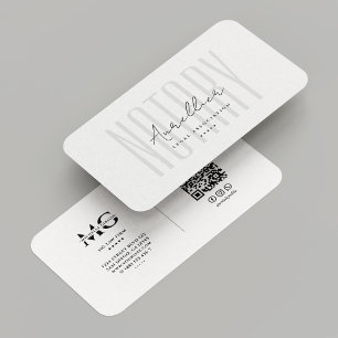 Minimal Notarius Publicus Laglig Elegant Vit Moder Visitkort