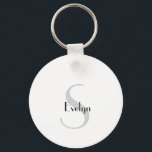 Minimal nyckelkedja för modern Snyggt-Elegant Nyckelring<br><div class="desc">Svartvit minimal nyckelkedja. Anpassa med logotyp eller önskad text</div>