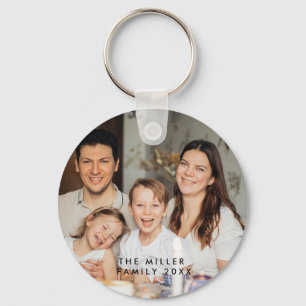 Minimal och Chic Anpassningsbar Photo and Family Nyckelring