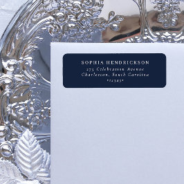 Minimal och Chic | Blå flotta Returadress Etikett