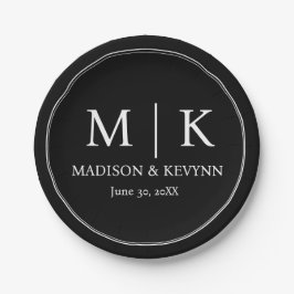 Minimal och Chic | Black Bröllop Monogram Classic