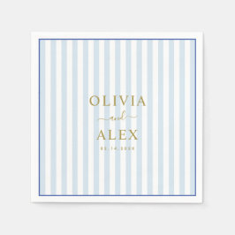 Minimal och Chic Blue Fransk Personlig Bröllop Pappersservett