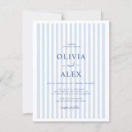 Minimal och Chic Blue Fransk Personlig Bröllop Vykort