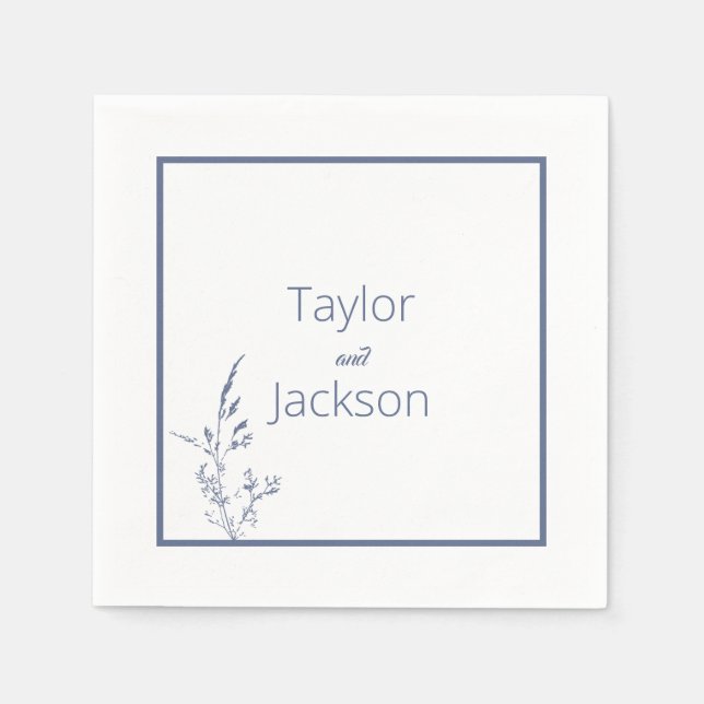 Minimal och Chic Blue Pappersservett (Framsidan)