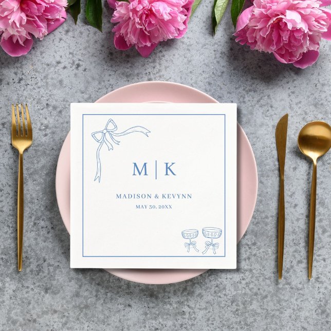 Minimal och Chic | Bow Bröllop Napkins Pappersservett (Skapare uppladdad)