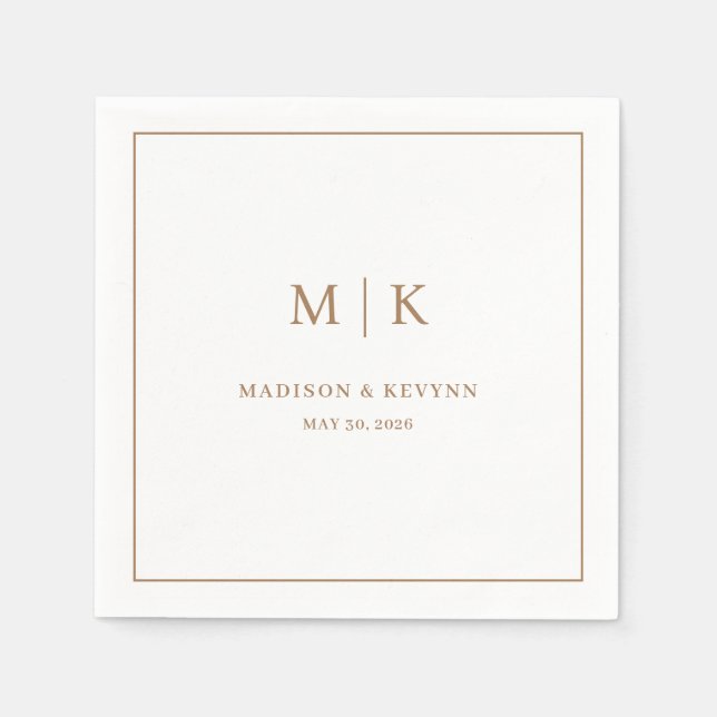 Minimal och Chic | Bröllop Napkins Pappersservett (Framsidan)