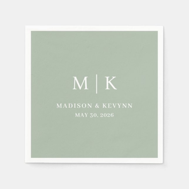 Minimal och Chic | Bröllop Napkins Pappersservett (Framsidan)