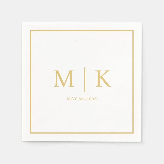 Minimal och Chic | Bröllop Napkins Pappersservett (Framsidan)