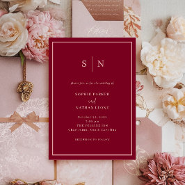 Minimal och Chic | Burgundy och Ljusa rosa Bröllop Inbjudningar