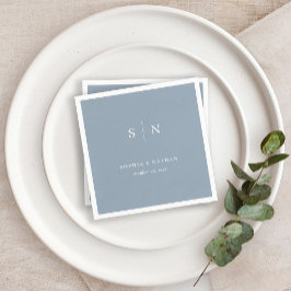 Minimal och Chic | Dusty Blue Bröllop Pappersservett