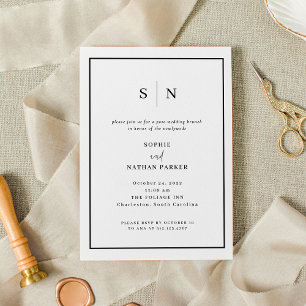Minimal och Chic   Elegant efter Bröllop Brunch Inbjudningar