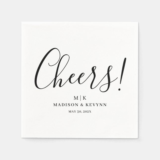 Minimal och Chic för Cheers | Bröllop Napkins Pappersservett (Framsidan)