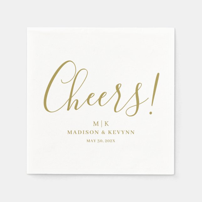 Minimal och Chic för Cheers | Bröllop Napkins Pappersservett (Framsidan)