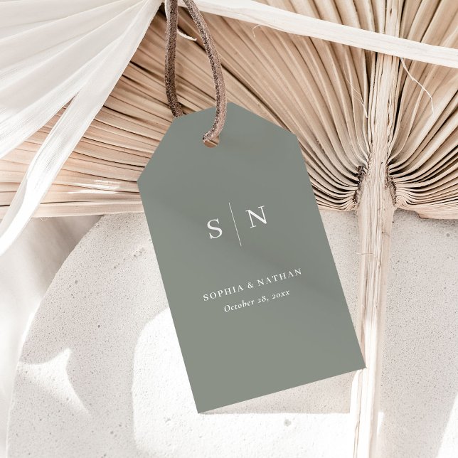 Minimal och Chic | Försäljning Grönt Bröllop Presentetikett (A modern and minimalist gift tag for your wedding)