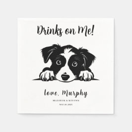 Minimal och Chic | Hund Bröllop Napkins Pappersservett