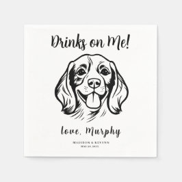 Minimal och Chic | Hund Bröllop Napkins Pappersservett