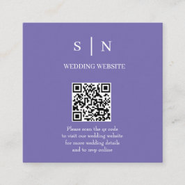 Minimal och Chic | Lila och vit QR-kod Tilläggskort