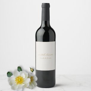 Minimal och Chic med Kärlek Gift Favor Vin-etikett Vinflaska Etikett