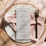 Minimal och Chic | Mjukt Grått och Svart Bröllop Meny<br><div class="desc">Den här eleganten,  det moderna grått bröllop-menykortet eller de nya middagsmenykorten har en enkel svart textdesign som utesluter minimalistiskt stil. Lägg till initialer eller monogram för att göra dem helt egna.</div>