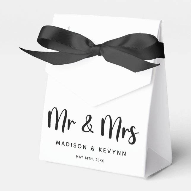 Minimal och Chic, Mr & Mrs. | Bröllop Presentaskar (Framsidan Sidan)