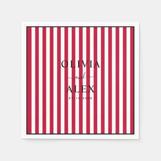 Minimal och Chic Personlig Bröllop Pappersservett (Framsidan)