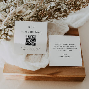 Minimal och Chic QR-kod Bröllop Kärlek Tilläggskort