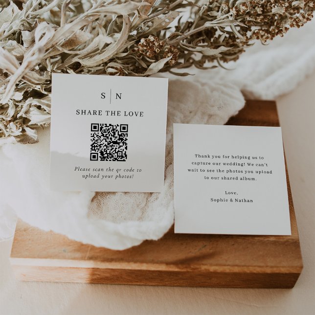 Minimal och Chic | QR-kod Bröllop  Kärlek Tilläggskort (Skapare uppladdad)