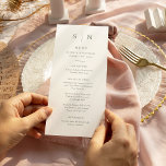 Minimal och Chic | Sage Grönt och White Bröllop Meny<br><div class="desc">Den här eleganten,  de moderna menykorten i bröllop eller menykorten för repetitionsmiddagar har en enkel grönt och vit textdesign som utesluter minimalistiskt stil. Lägg till initialer eller monogram för att göra dem helt egna.</div>