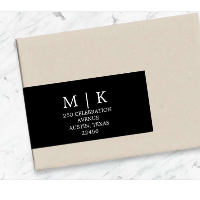 Minimal och Chic | Svart adressetikett Returadress Etikett (Skapare uppladdad)