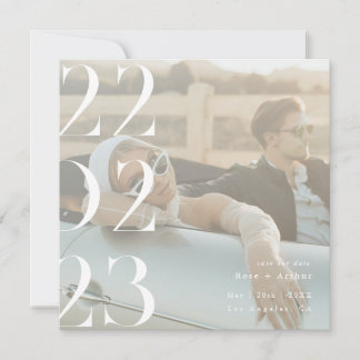 Minimal och chic svart och vitt Spara datumet