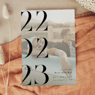 Minimal och chic svart och vitt Spara datumet Inbjudningar