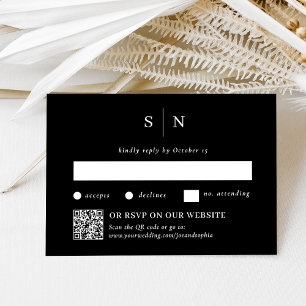 Minimal och Chic svart Traditionell kod och QR-k OSA Kort