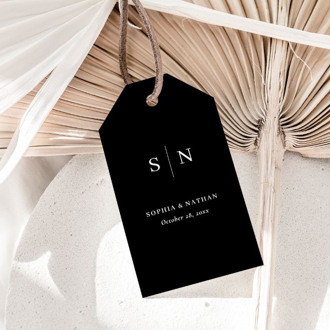 Minimal och Chic | Svarta Bröllop Presentetikett (A modern and minimalist gift tag for your wedding)