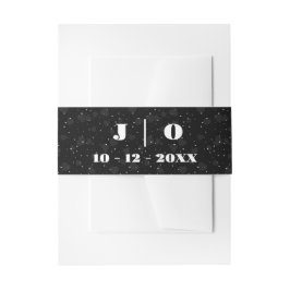 Minimal och Chic | Svartvit monogram Band För Inbjudningskort