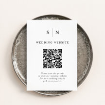 Minimal och Chic | Svartvit QR-kod Bröllop