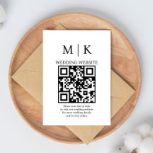 Minimal och Chic | Svartvit QR-kod Bröllop