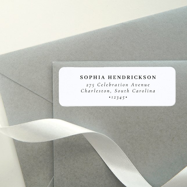 Minimal och Chic | Svartvit Returadress Etikett (Skapare uppladdad)