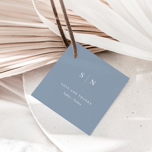 Minimal och Chic | Tack Dusty Blue Bröllop Gåvor Etiketter (Skapare uppladdad)