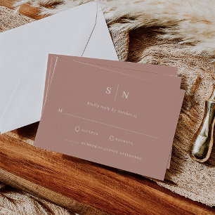Minimal och Chic Terracotta och White Bröllop OSA Kort