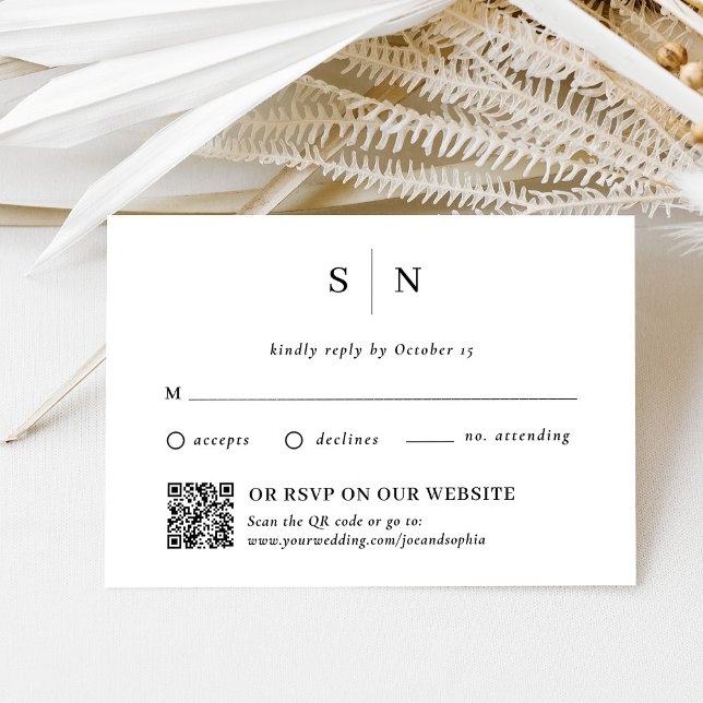 Minimal och Chic | Traditionell kod och QR-kod OSA Kort (Skapare uppladdad)