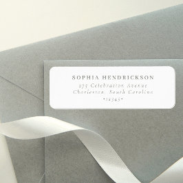 Minimal och Chic | Vit och Grönt Returadress Etikett