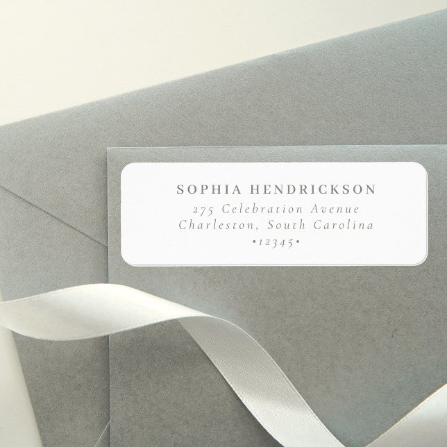 Minimal och Chic | Vit och Grönt Returadress Etikett (Skapare uppladdad)