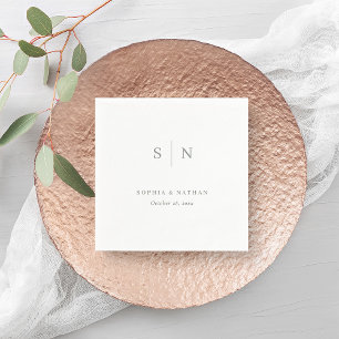 Minimal och Chic   Vit och säng Grönt Bröllop Pappersservett
