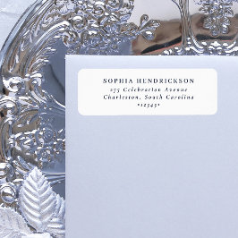 Minimal och Chic | Vitt och marint blått Returadress Etikett