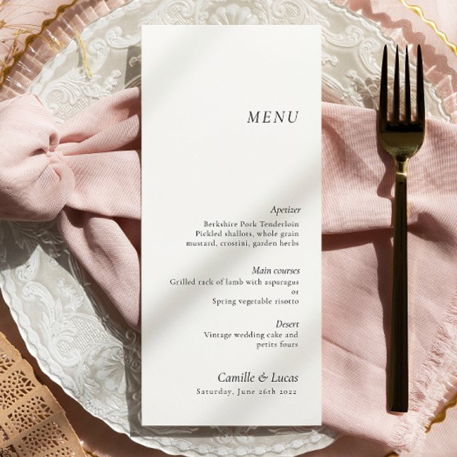 Minimal och elegant bröllop-meny meny (Skapare uppladdad)