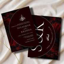 Minimal och Elegant Maroon Islamic Muslim Bröllop
